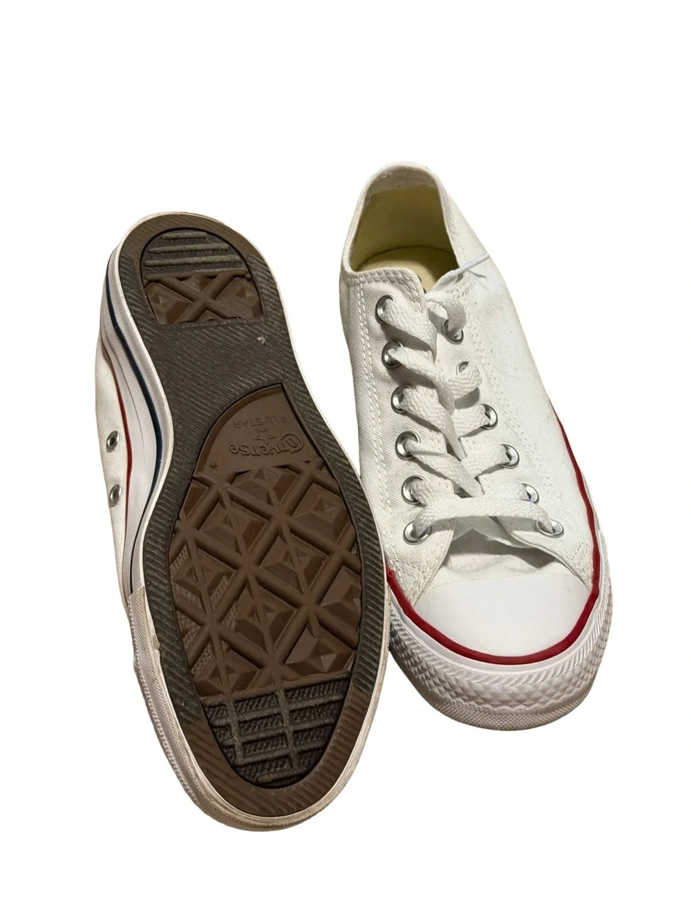 Converse Chuck Taylor All Star Classic Low Optical White Sneakers Womens 8 Men 6